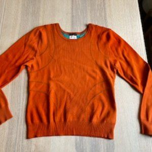 VINTAGE Harve Benard cropped knit orange l/s top Med